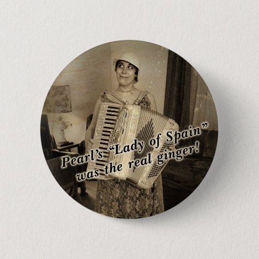 Pearl is de echte gember ronde button 5,7 cm (Voorkant)