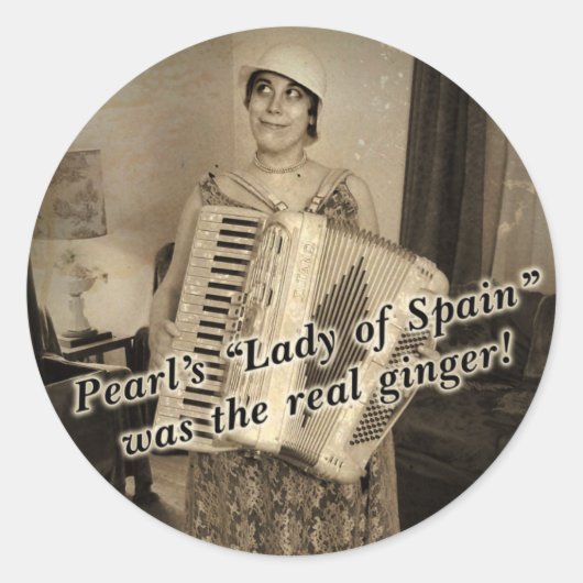 Pearl is de echte gember ronde sticker (Voorkant)