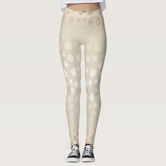 Pearl Ivory Stippen Silver Grey Pastel Confetti Gl Leggings (Voorkant)