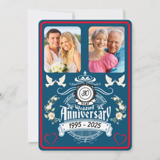 Pearl Jubilee 2 foto 30e Jubileum uitnodiging (Voorkant)