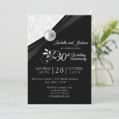 Pearl Jubileum Design - Zwart-wit Kaart (Staand voorkant)