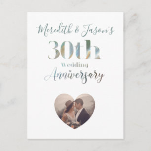 Pearl Jubileum Modern 30th Wedding Invitation Briefkaart