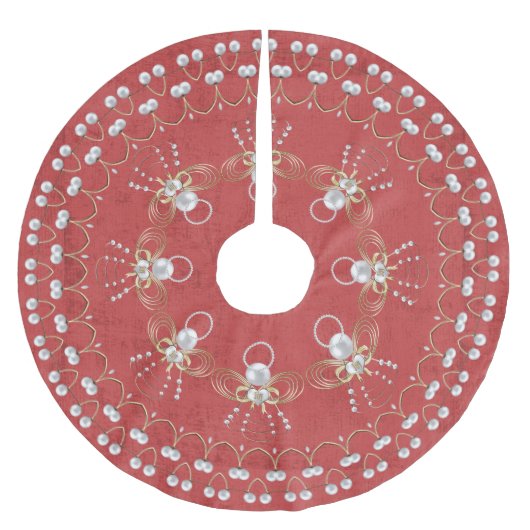 Pearl kerstengel van de Rode Cirkel van Joy Kerstboom Rok (Voorkant)