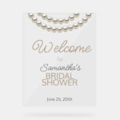 Pearl Ketting Vrijgezellenfeest Welkom Acryl Bord (Voorkant)