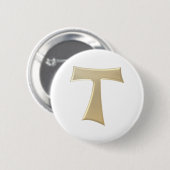 Pearl Kijk Franciscan Tau Cross Ronde Button 5,7 Cm (Voorkant /achterkant)