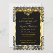 Pearl Lace Gold Cream Glamor Birthday Party Kaart (Voorkant)