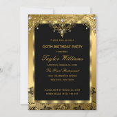 Pearl Lace Gold Glamor Birthday Party Kaart (Voorkant)