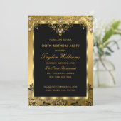 Pearl Lace Gold Glamor Birthday Party Kaart (Staand voorkant)