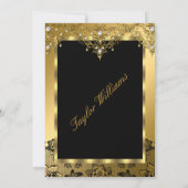 Pearl Lace Gold Glamor Birthday Party Kaart (Achterkant)