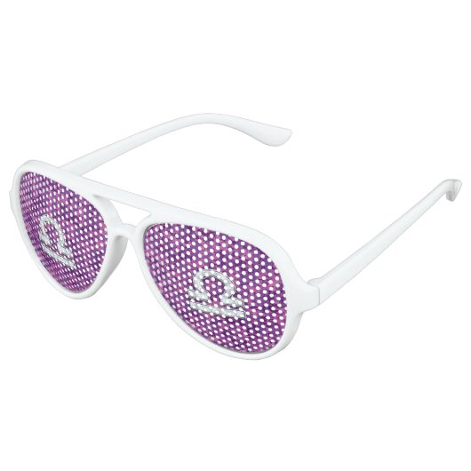 Pearl Libra Zodiac Sign on Fuchsia Digital Camo Aviator Zonnebril (Gekanteld)