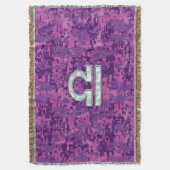 Pearl Libra Zodiac Sign on Fuchsia Digital Camo Deken (Voorkant Verticaal)