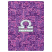 Pearl Libra Zodiac Sign on Fuchsia Digital Camo Klembord (Achterkant)