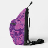 Pearl Libra Zodiac Sign on Fuchsia Digital Camo Sling Bag (Rechts)