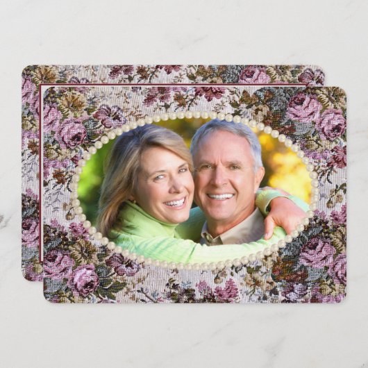 Pearl Lijst en Tapestry Vow Renewal Kaart (Voorkant / Achterkant)