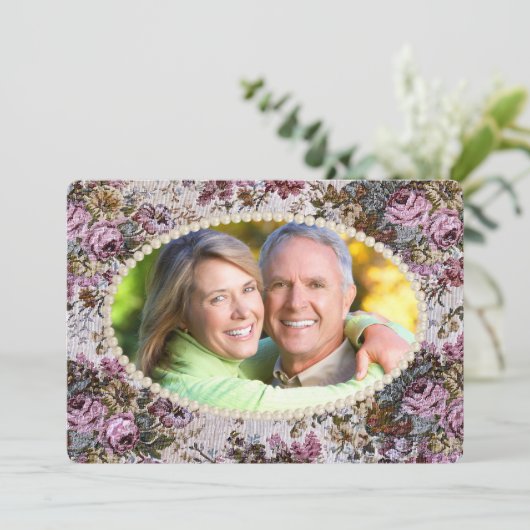 Pearl Lijst en Tapestry Vow Renewal Kaart (Staand voorkant)