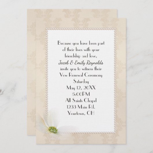 Pearl Lijst op Damaserpatroon Kaart (Voorkant / Achterkant)