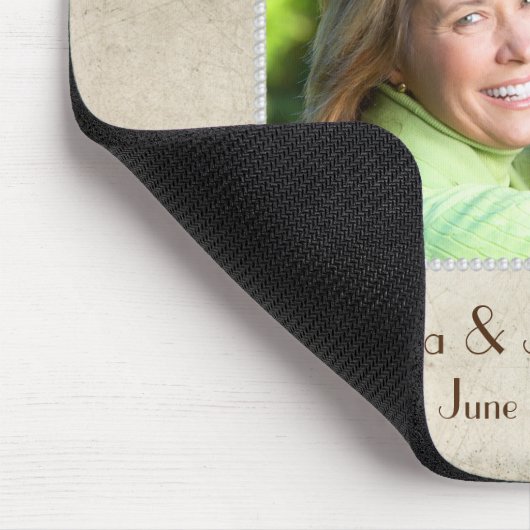 Pearl Lijst op onderdrukkende textuur Muismat (Hoek)