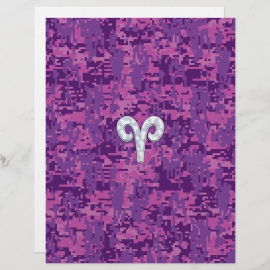 Pearl like Aries Symbol on Pink Digital Camo (Voorkant / Achterkant)