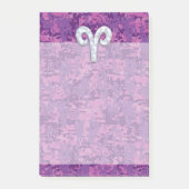 Pearl like Aries Symbol on Pink Digital Camo Post-it® Notes (Voorkant)