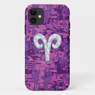 Pearl like Aries Zodiac Pink Fuchsia Digital Camo Case-Mate iPhone Case