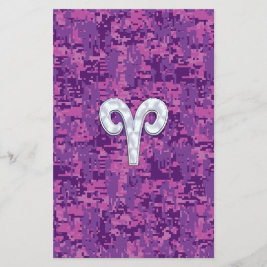 Pearl like Aries Zodiac Sign on Digital Camo Flyer (Voorkant)