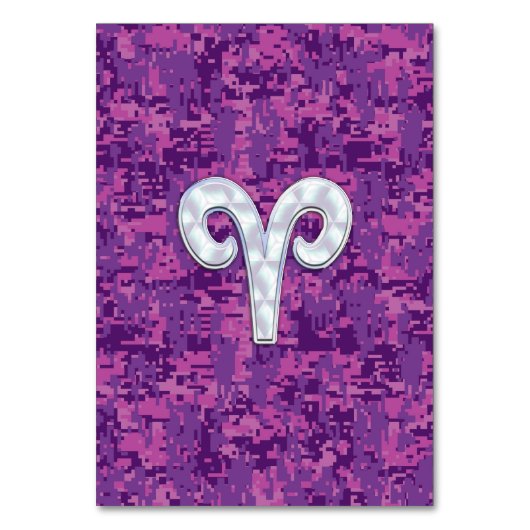 Pearl like Aries Zodiac Sign on Digital Camo Kaart (Voorkant)