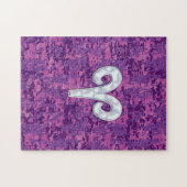 Pearl like Aries Zodiac Sign on Digital Camo Legpuzzel (Horizontaal)