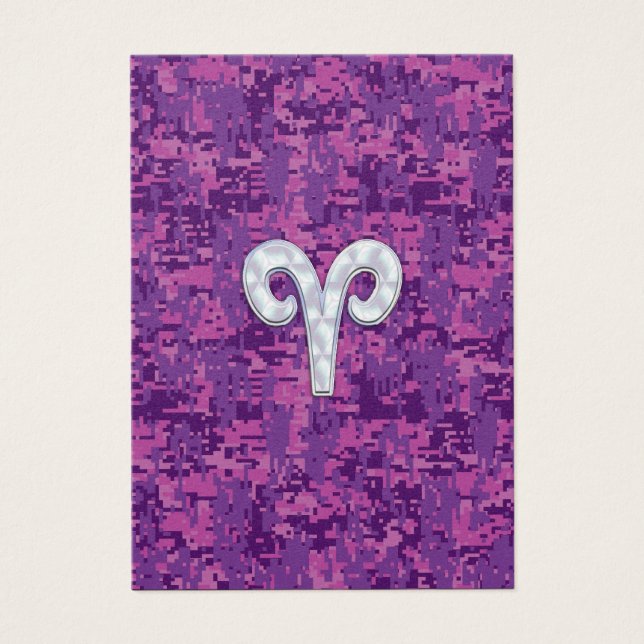Pearl like Aries Zodiac Sign on Digital Camo Visitekaartjes (Voorkant)