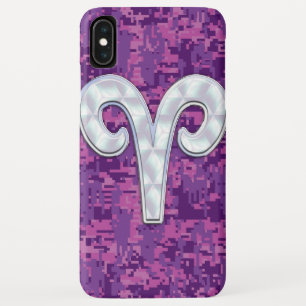 Pearl like Aries Zodiac Sign Pink Camouflage Case-Mate iPhone Case