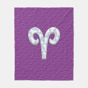 Pearl like Aries Zodiac Sign Pink Camouflage Fleece Deken