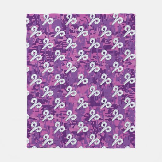 Pearl like Aries Zodiac Sign Pink Camouflage Fleece Deken (Voorkant)