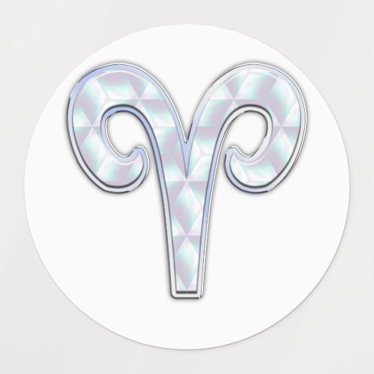 Pearl like Aries Zodiac Sign Pink Camouflage Labels (Design 2)