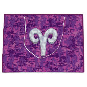 Pearl like Aries Zodiac Sign Pink Camouflage Large Cadeautasje (Voorkant)