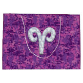 Pearl like Aries Zodiac Sign Pink Camouflage Large Cadeautasje (Achterkant)
