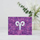 Pearl Like Aries Zodiac Symbol Digital Camouflage Briefkaart (Staand voorkant)