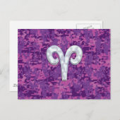 Pearl Like Aries Zodiac Symbol Digital Camouflage Briefkaart (Voorkant / Achterkant)