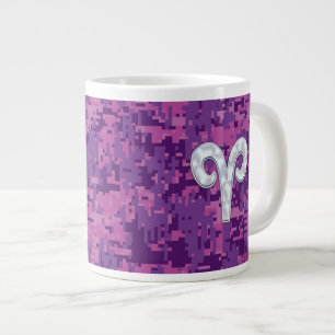 Pearl Like Aries Zodiac Symbol Digital Camouflage Grote Koffiekop