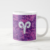 Pearl Like Aries Zodiac Symbol Digital Camouflage Grote Koffiekop (Rechts)