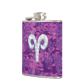 Pearl Like Aries Zodiac Symbol Digital Camouflage Heupfles (Links)