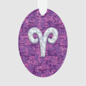 Pearl Like Aries Zodiac Symbol Digital Camouflage Ornament (voorkant)