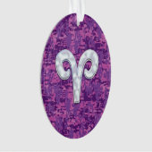 Pearl Like Aries Zodiac Symbol Digital Camouflage Ornament (voorkant)