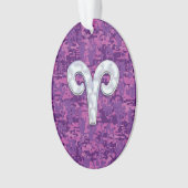Pearl Like Aries Zodiac Symbol Digital Camouflage Ornament (voorkant)