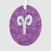 Pearl like Aries Zodiac Symbol Digital Camouflage Ornament (voorkant)