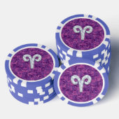 Pearl Like Aries Zodiac Symbol Digital Camouflage Pokerchips (Opstapeling)