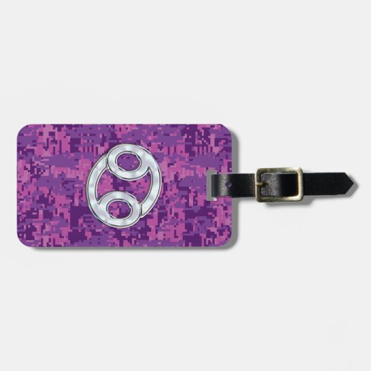 Pearl like Cancer Zodiac Sign on Digital Camo Bagagelabel (Voorkant horizontaal)