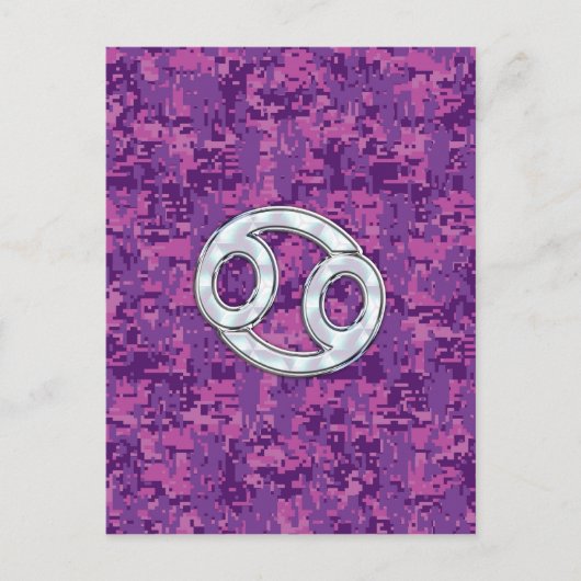 Pearl like Cancer Zodiac Sign on Digital Camo Briefkaart (Voorkant)
