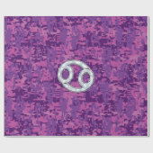 Pearl like Cancer Zodiac Sign on Digital Camo Cadeaupapier (Vlak)