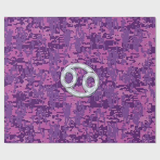 Pearl like Cancer Zodiac Sign on Digital Camo Cadeaupapier (Vlak)