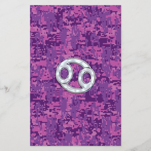Pearl like Cancer Zodiac Sign on Digital Camo Flyer (Voorkant)