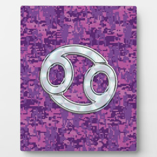 Pearl like Cancer Zodiac Sign on Digital Camo Fotoplaat